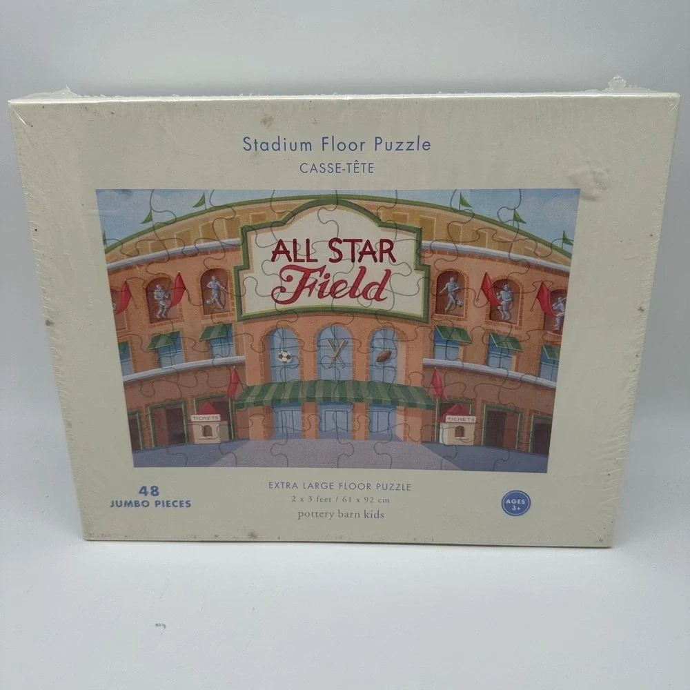NEW Pottery Barn Floor Puzzle 48 Extra Large Jumbo Pieces 2'x3' All Star‎ Field